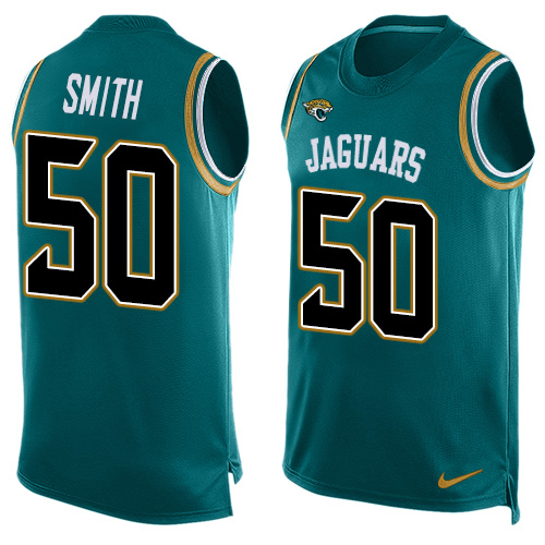 Men's Limited Telvin Smith Nike Jersey Teal Green - #50 Player Name & Number Tank Top NFL Jacksonville Jaguars